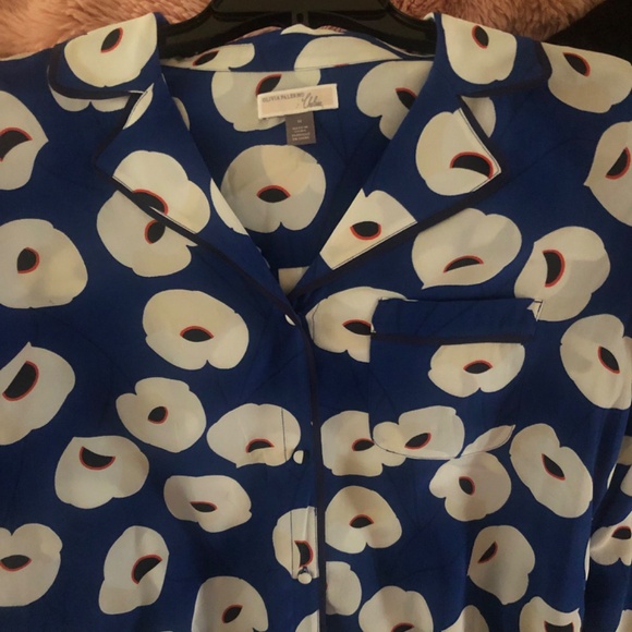 New with tag Nordstrom Olivia Palermo  Blue Mazarine Chelsea Poppy  blouse - Picture 2 of 7